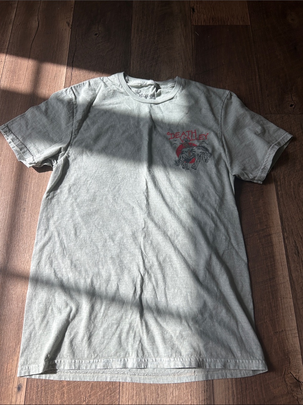 Grey Tee with Red 'Death Valley' Western Graphic